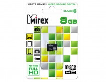 Карта памяти MicroSDHC MIREX 8GB cl10, 13612-MC10SD08 