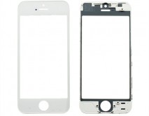 Стекло + рамка + OCA iPhone 5 белое 1 класс