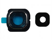 Стекло камеры Samsung G925F S6 edge черное (с корпусной частью)