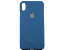 Чехол iPhone XS Max Яблоко темно-синий