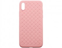 Чехол iPhone X/XS Плетеный розовый