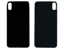 Задняя крышка (стекло) iPhone XS Max (c увеличенным вырезом под камеру) черная 1 класс 