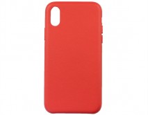 Чехол iPhone X/XS Leather Case без лого, красный
