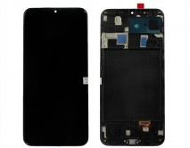 Дисплей Samsung A205F Galaxy A20 + тачскрин + рамка черный (Копия OLED)