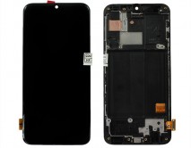 Дисплей Samsung A405F Galaxy A40 + тачскрин + рамка черный (AMOLED Оригинал/Замененное стекло)