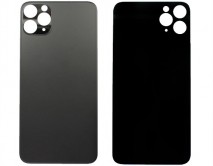 Задняя крышка (стекло) iPhone 11 Pro (c увел. вырезом) черная 1кл