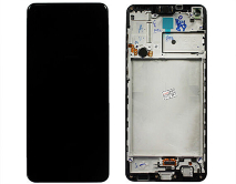 Дисплей Samsung A217F Galaxy A21s + тачскрин + рамка черный (GH82-24641A) (Service Pack 100%)