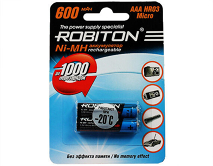 Аккумулятор AAA Robiton R03 2-BL 600mAh, цена за 1 упаковку