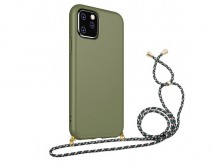 Чехол iPhone 6/6S/7/8 Plus BIO + шнурок (темно-зеленый) 