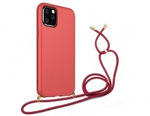 Чехол iPhone 11 BIO + шнурок (красный)