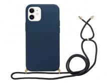 Чехол iPhone 11 BIO + шнурок (темно-синий)