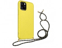 Чехол iPhone 12/12 Pro BIO + шнурок (желтый) 