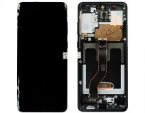 Дисплей Samsung G985F Galaxy S20 Plus + тачскрин + рамка черный (AMOLED Оригинал/Замененное стекло)