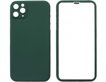 Защита 360 iPhone 11 Pro Max темно-зеленая (защитное стекло+задняя крышка)