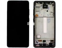 Дисплей Samsung A525F Galaxy A52 + тачскрин + рамка черный (AMOLED Оригинал/Замененное стекло)