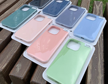 Чехол iPhone 13 Pro Liquid Silicone FULL (темно-синий)