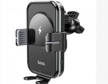 Автомобильный держатель Hoco CA80 Buddy smart черно-серый с QI
