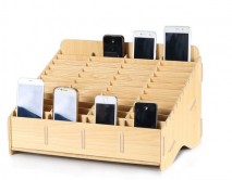 Деревянный ящик для хранения смартфонов на 48 мест