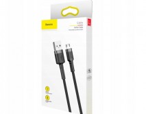 Кабель Baseus Cafule Cable microUSB-USB 2.4A  серый-черный, 1м (CAMKLF-BG1)