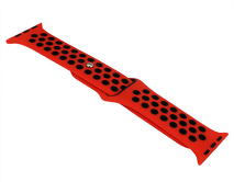 Ремешок Watch Series 38mm/40mm/41mm силиконовый Nike band красно-черный  #11