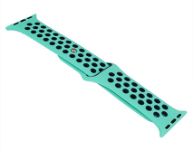 Ремешок Watch Series 38mm/40mm/41mm силиконовый Nike band зеленый/голубой  #16