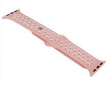 Ремешок Watch Series 38mm/40mm/41mm силиконовый Nike band розовый/белый  #35