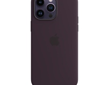 Чехол iPhone 14 Pro Silicone Case MagSafe hi-copy, с яблоком, фиолетовый 