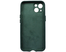 Чехол iPhone 13 Leather Magnetic, темно-зеленый