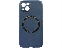 Чехол iPhone 13 Leather Magnetic, темно-синий