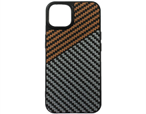Чехол iPhone 13 Dual Carbon, оранжевый/серый