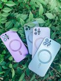 Чехол iPhone X/XS TPU Metallic MagSafe (фиолетовый)