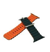 Ремешок Watch Series 38mm/40mm double color sea silicone зеленый-оранжевый #9