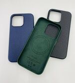 Чехол iPhone 15 Pro Classic Leather (темно-зеленый)