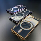 Чехол Samsung S22 Ultra Glitter MagSafe (черный)